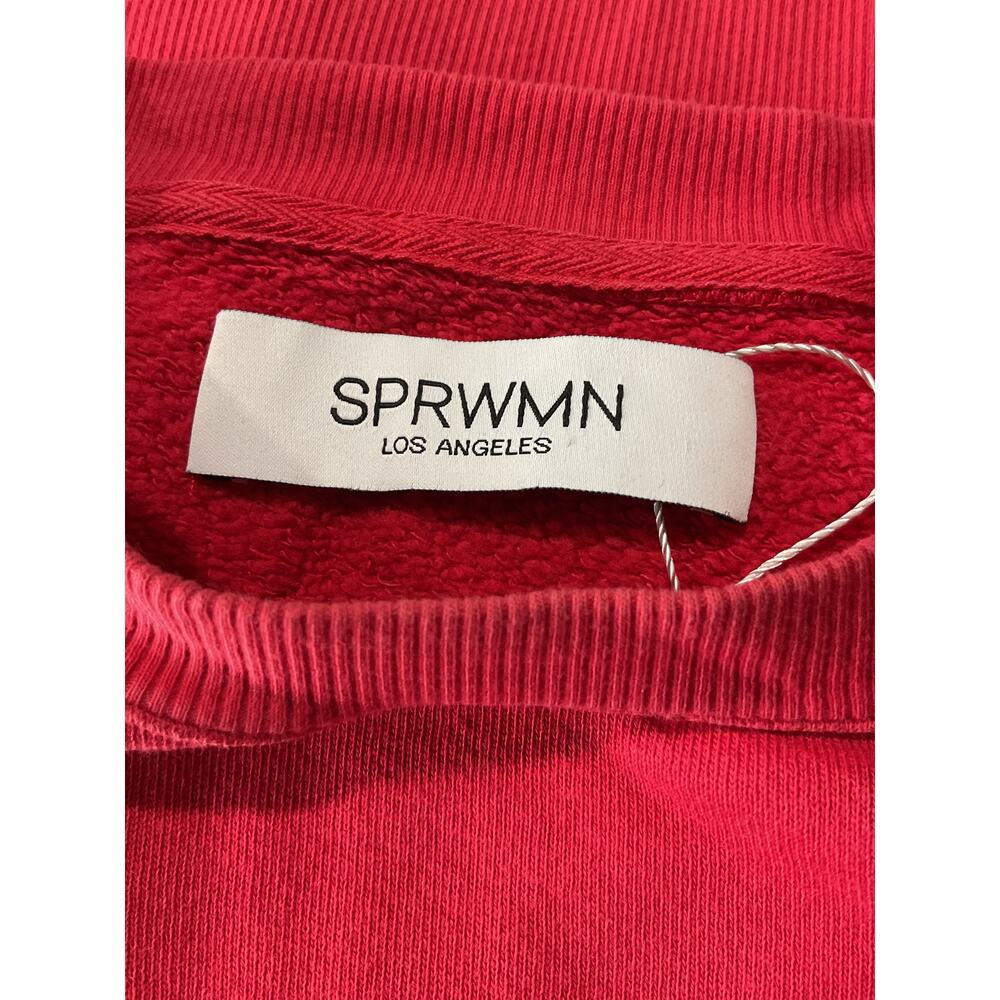 Sprwmn Cozy Red Logo Shrunken Sweatshirt Size M - Picture 5 of 5